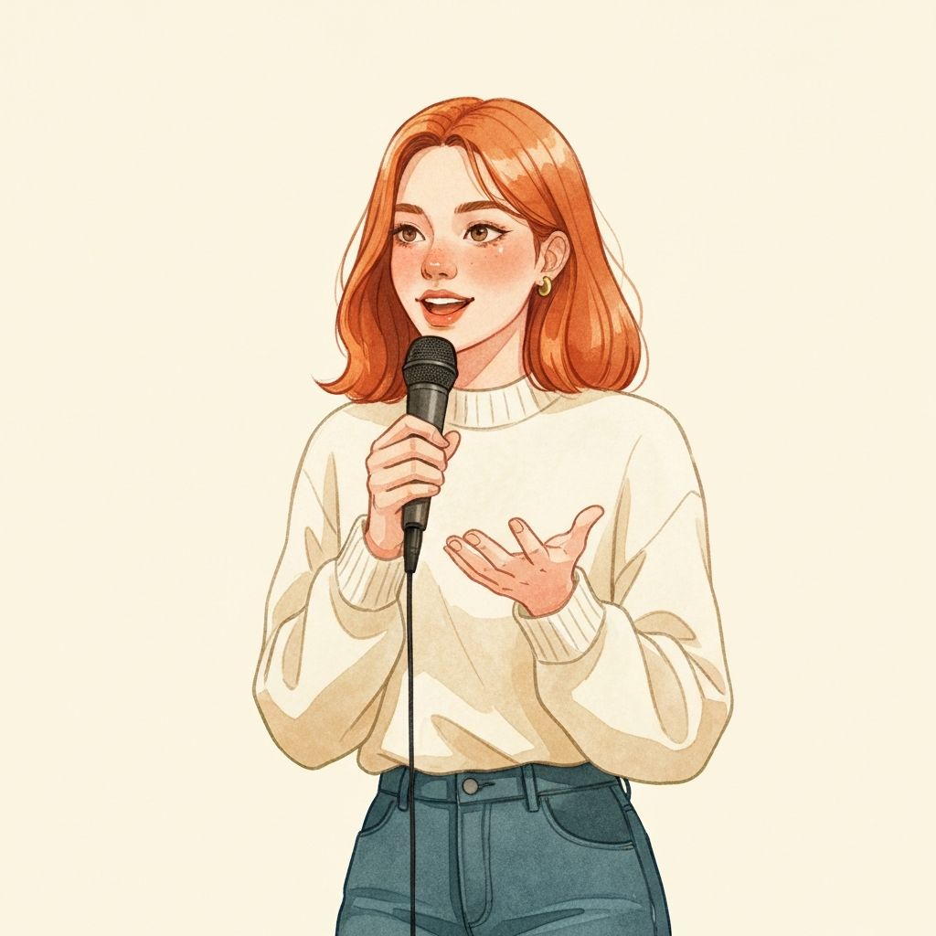 A confident young person speaking during an online session